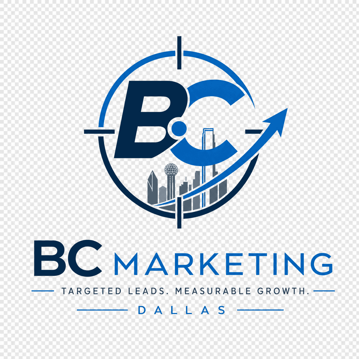BC Marketing logo emphasizing laser-focused lead generation