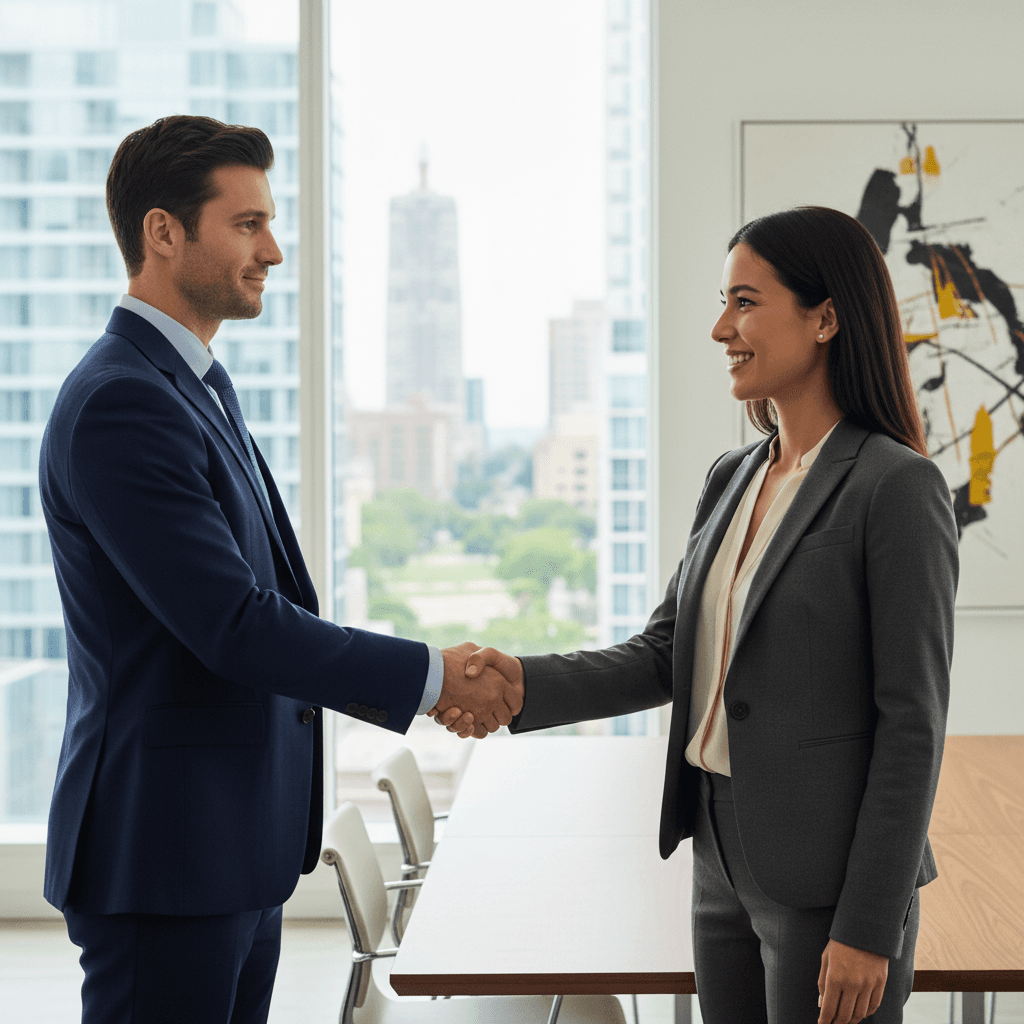 Professional handshake agreement