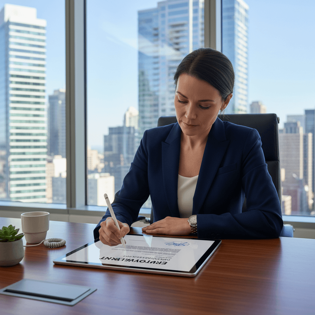 Signing a risk-free trial agreement