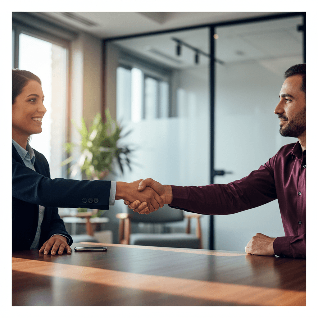 Professional handshake between business partners