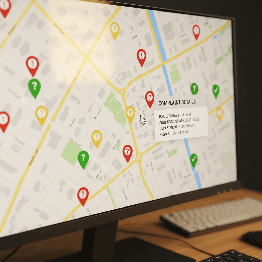 Digital map with location pinpoints and demographic overlays